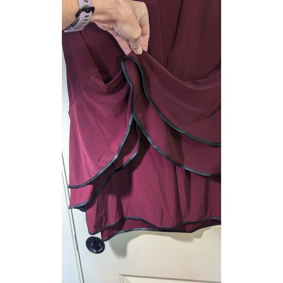 MSK Women Blouse Plus Size 3X Faux Leather Trim Flutter Sleeves Blouson - Picture 3 of 11